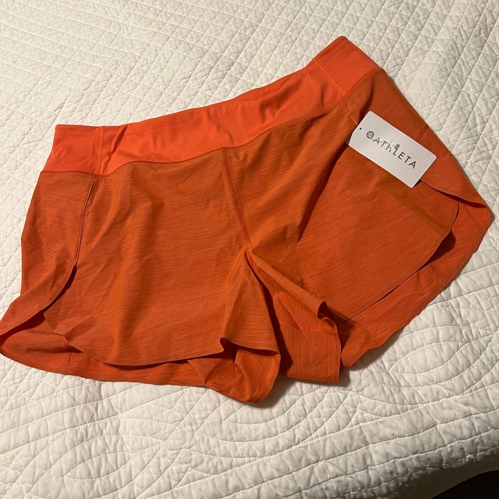 NEW Athleta Run With It Textured 3.5" Short-Space Dye Orange Size 2X